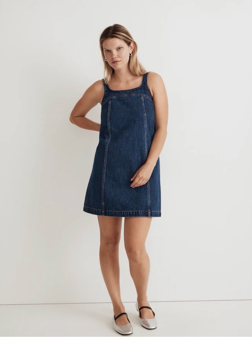 NEW with tags- Madewell Denim A-Line Sleeveless Mini Dress in Ladera Wash